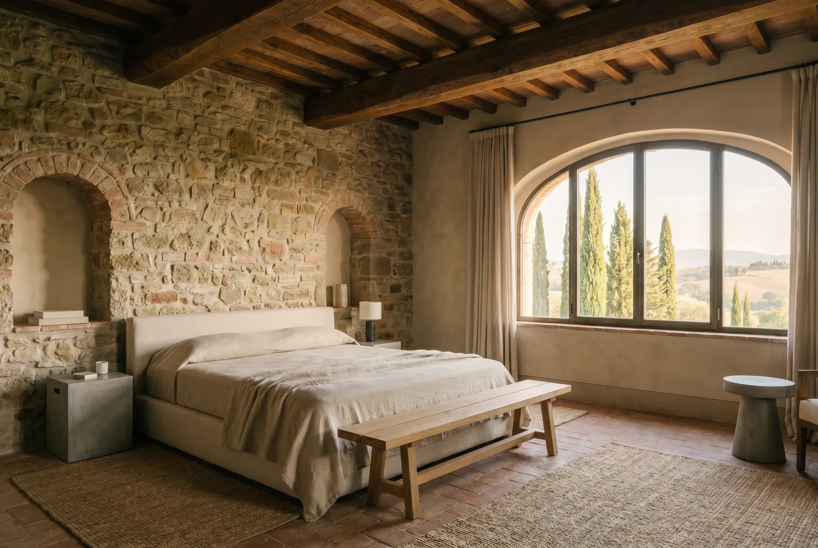 Master suite framing cypress and hills